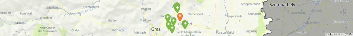 Kartenansicht für Apotheken-Notdienste in der Nähe von Mitterdorf an der Raab (Weiz, Steiermark)
